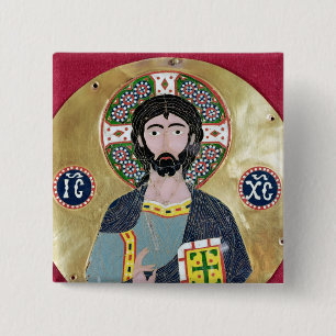 Christ Blessing, 10th-11th century 15 Cm Square Badge