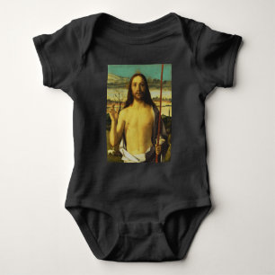 Christ Blessing by Giovanni Bellini Baby Bodysuit