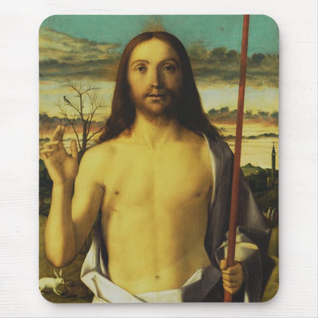 Christ Blessing by Giovanni Bellini   Mouse Mat (Front)