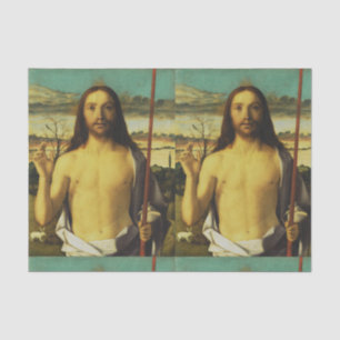 Christ Blessing by Giovanni Bellini Tissue Paper
