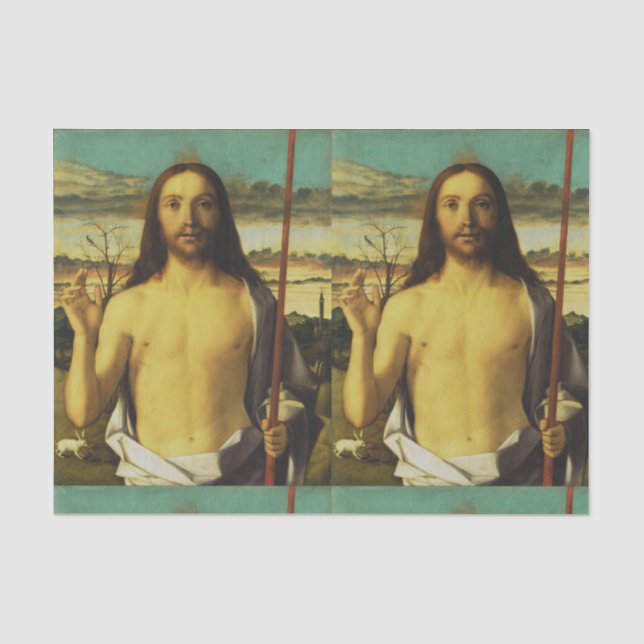 Christ Blessing by Giovanni Bellini   Tissue Paper (Front)