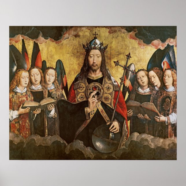 Christ Blessing, central panel from a triptych Poster (Front)