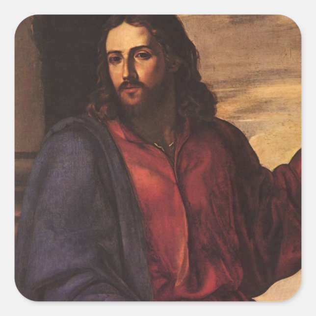 Christ Blessing Children by Artemisia Gentileschi Square Sticker (Front)