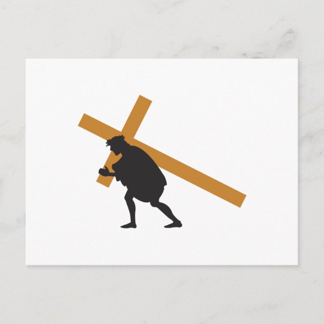 Christ carrying cross holiday postcard (Front)