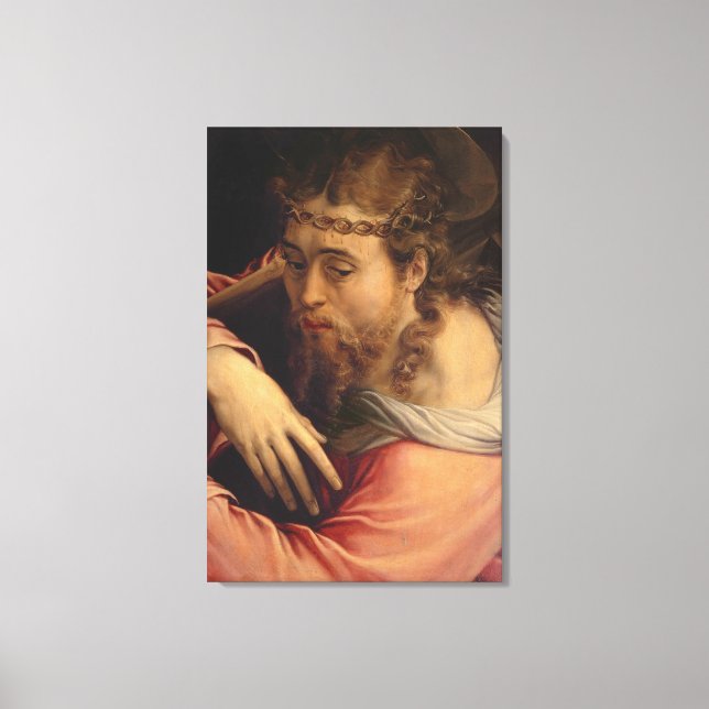 Christ Carrying the Cross, 1540-45 (oil on panel) Canvas Print (Front)