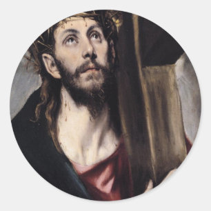 Christ_Carrying_the_Cross_1580 Classic Round Sticker