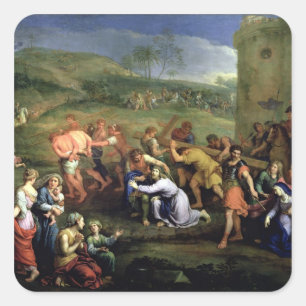Christ Carrying the Cross, 1684 (oil on canvas) Square Sticker