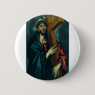 Christ Carrying the Cross by El Greco 6 Cm Round Badge