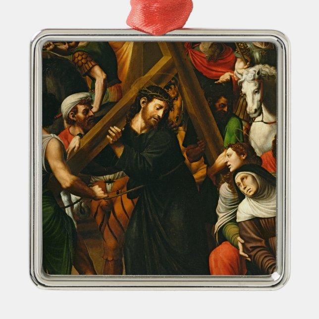 Christ Carrying the Cross Metal Tree Decoration (Front)