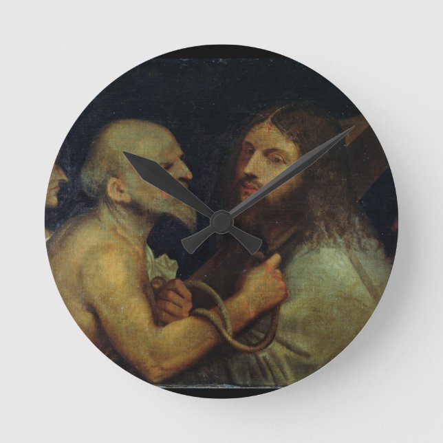 Christ Carrying the Cross Round Clock (Front)