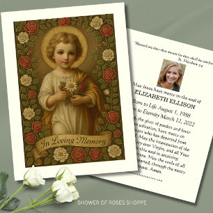 Christ Child Funeral Prayer Floral Memorial