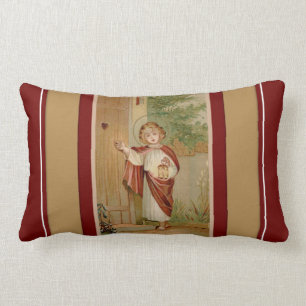 Christ Child Jesus knocking at Door Lumbar Cushion