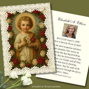 Christ Child Memorial Funeral Roses Lace