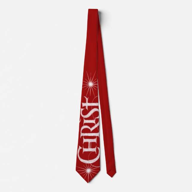CHRIST CHRISTmas Christian Calligraphy Jesus God Tie (Front)