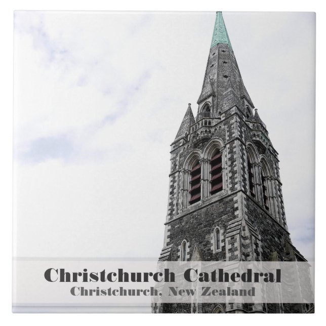 Christ Church Cathedral, New Zealand Ceramic Tile (Front)