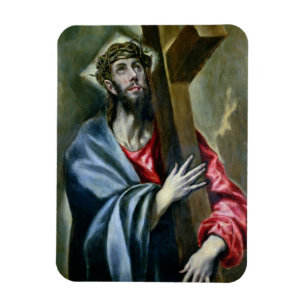 Christ Clasping the Cross, 1600-10 (oil on canvas) Magnet