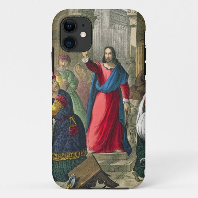 Christ Cleanses the Temple, from a bible printed b Case-Mate iPhone Case (Back)