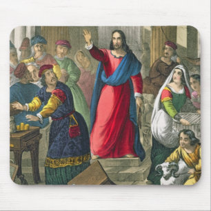 Christ Cleanses the Temple, from a bible printed b Mouse Mat