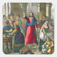 Christ Cleanses the Temple, from a bible printed b