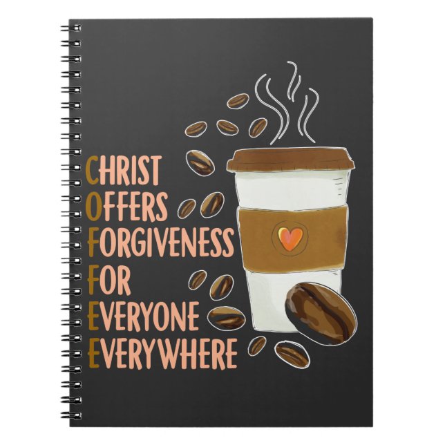 Christ Coffee Christian Church Caffeine Pastor Notebook (Front)