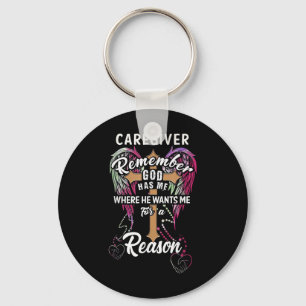 Christ Cross Angel Wings Caregiver Remember God Ha Key Ring