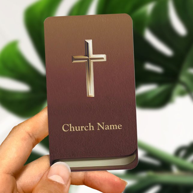 Christ Cross Church Pastor Minister Bible Book Business Card (Creator Uploaded)