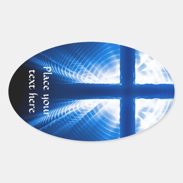 Christ Cross Oval Sticker (Front)