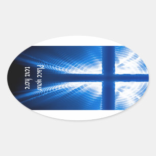 Christ Cross Oval Sticker
