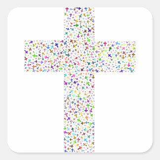 Christ cross square sticker
