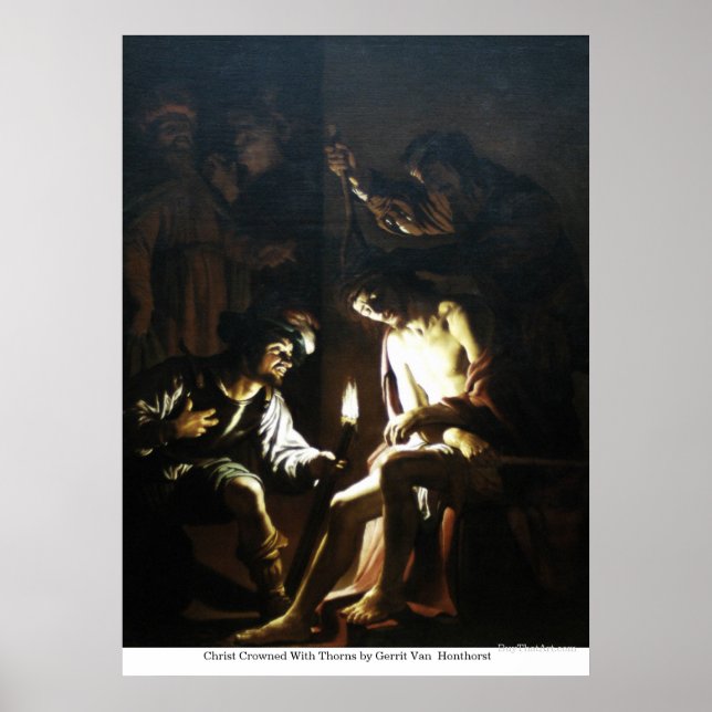 Christ Crowned With Thorns by Gerrit Van Honthorst Poster (Front)