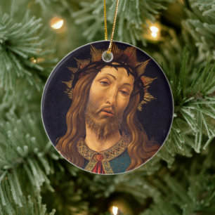 Christ Crowned with Thorns by Sandro Botticelli Ceramic Tree Decoration