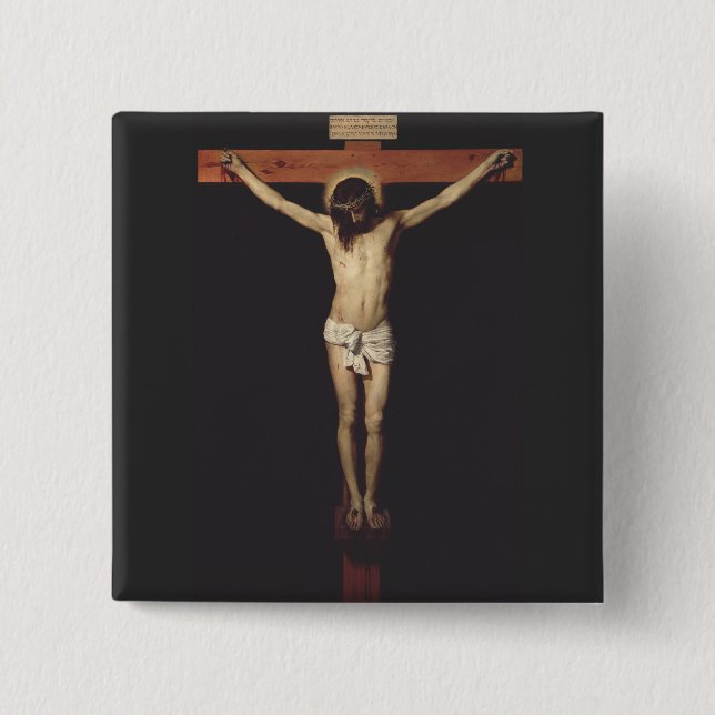 Christ Crucified by Diego Velazquez 15 Cm Square Badge (Front)
