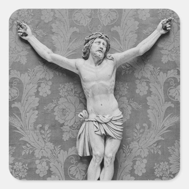 Christ Crucified, by Michelangelo Buonarroti Square Sticker (Front)