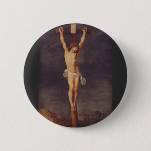 Christ dead on the cross by Peter Paul Rubens Art 6 Cm Round Badge