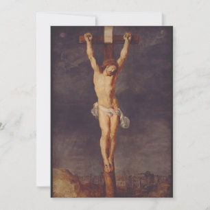 Christ dead on the cross by Peter Paul Rubens Art Holiday Card