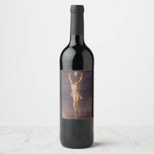 Christ dead on the cross by Peter Paul Rubens Art Wine Label
