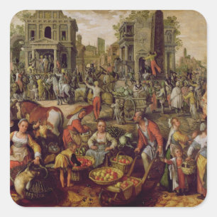 Christ displayed to the people square sticker