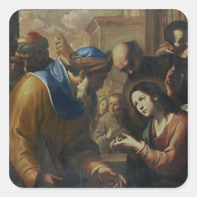 Christ Disputing with the Doctors, c.1660's Square Sticker (Front)