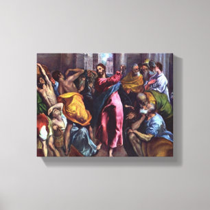 Christ Drives Dealers From Temple by Eugene Greco Canvas Print