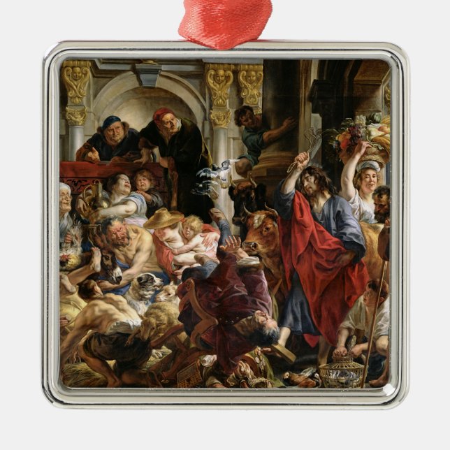 Christ Driving the Merchants from the Temple Metal Tree Decoration (Front)