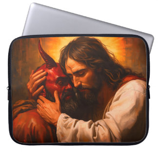 Christ Embracing Lucifer Laptop Sleeve