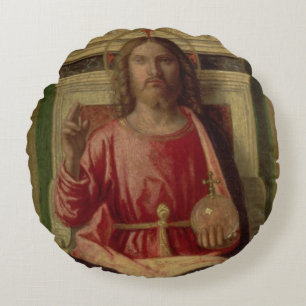Christ Enthroned, c.1505 Round Cushion