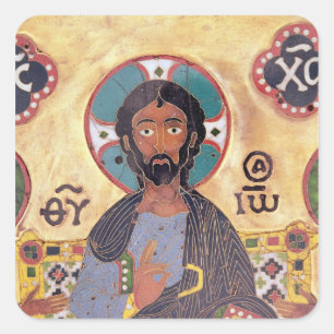 Christ Enthroned Square Sticker