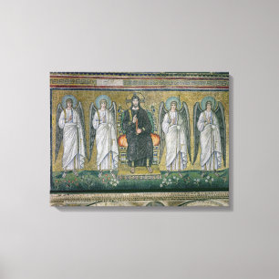 Christ enthroned with the angels canvas print