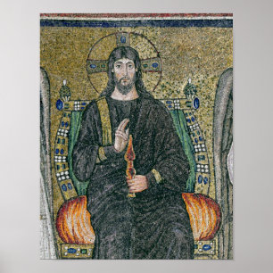 Christ enthroned with the angels poster