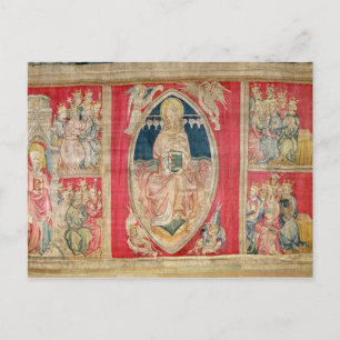 Christ enthroned with the apocalyptic beasts postcard