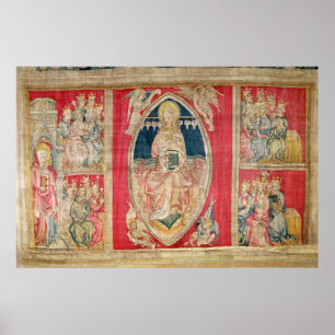 Christ enthroned with the apocalyptic beasts poster