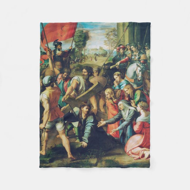 Christ Falling on the Way to Calvary Fleece Blanket (Front)