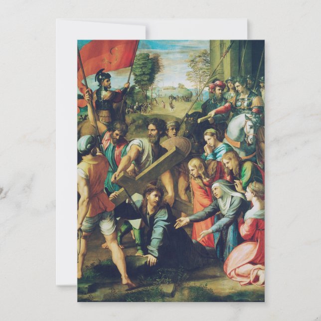 Christ Falling on the Way to Calvary Holiday Card (Front)