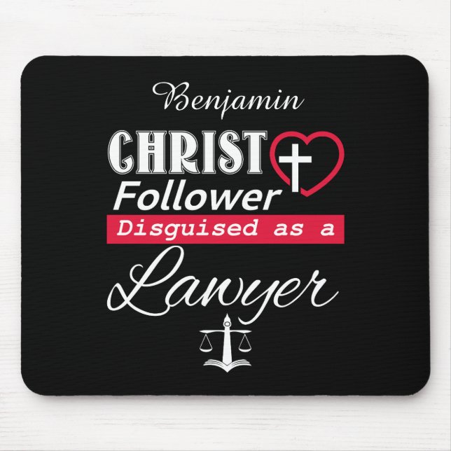 Christ Follower Disguised As A Lawyer Christian Mouse Mat (Front)